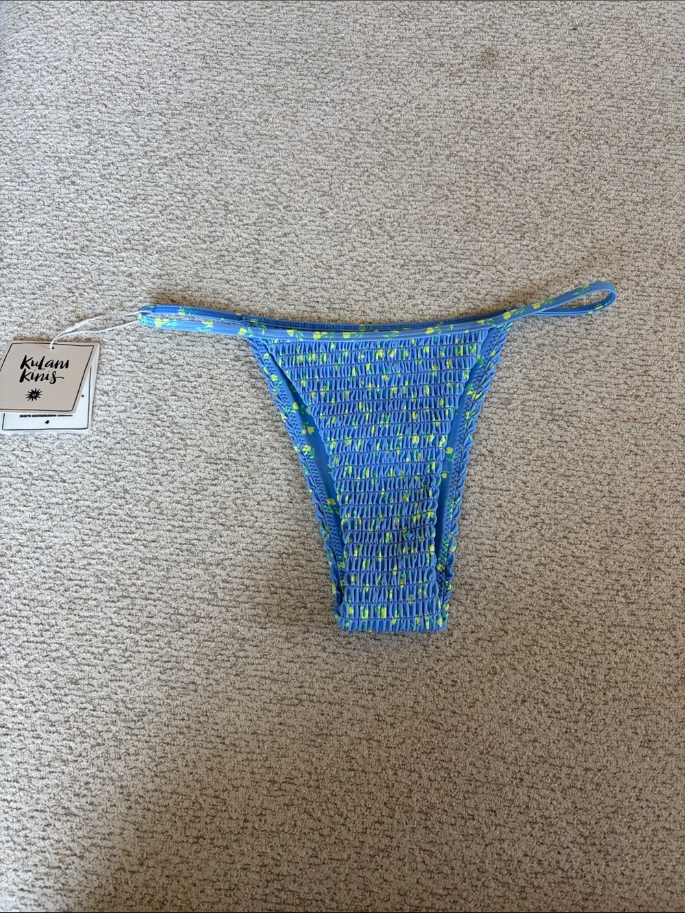 Kulani Kinis Shirred Cheeky Bottom - Medium - Lemon Bloom